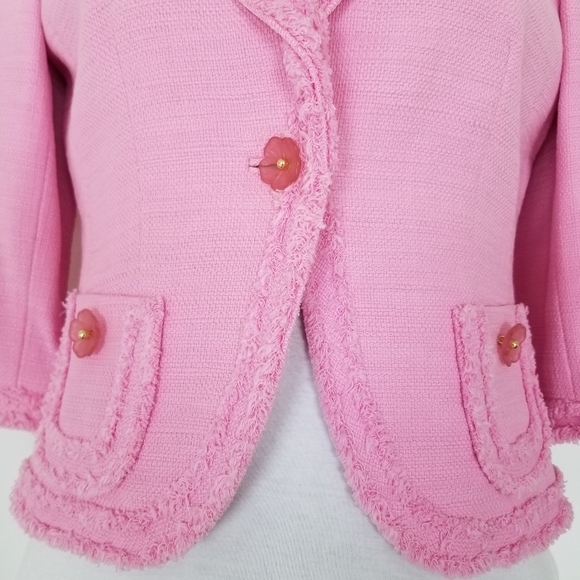 ✅911A NWOT Classiques Entier Pink Fringe Jacket PS - Picture 4 of 16